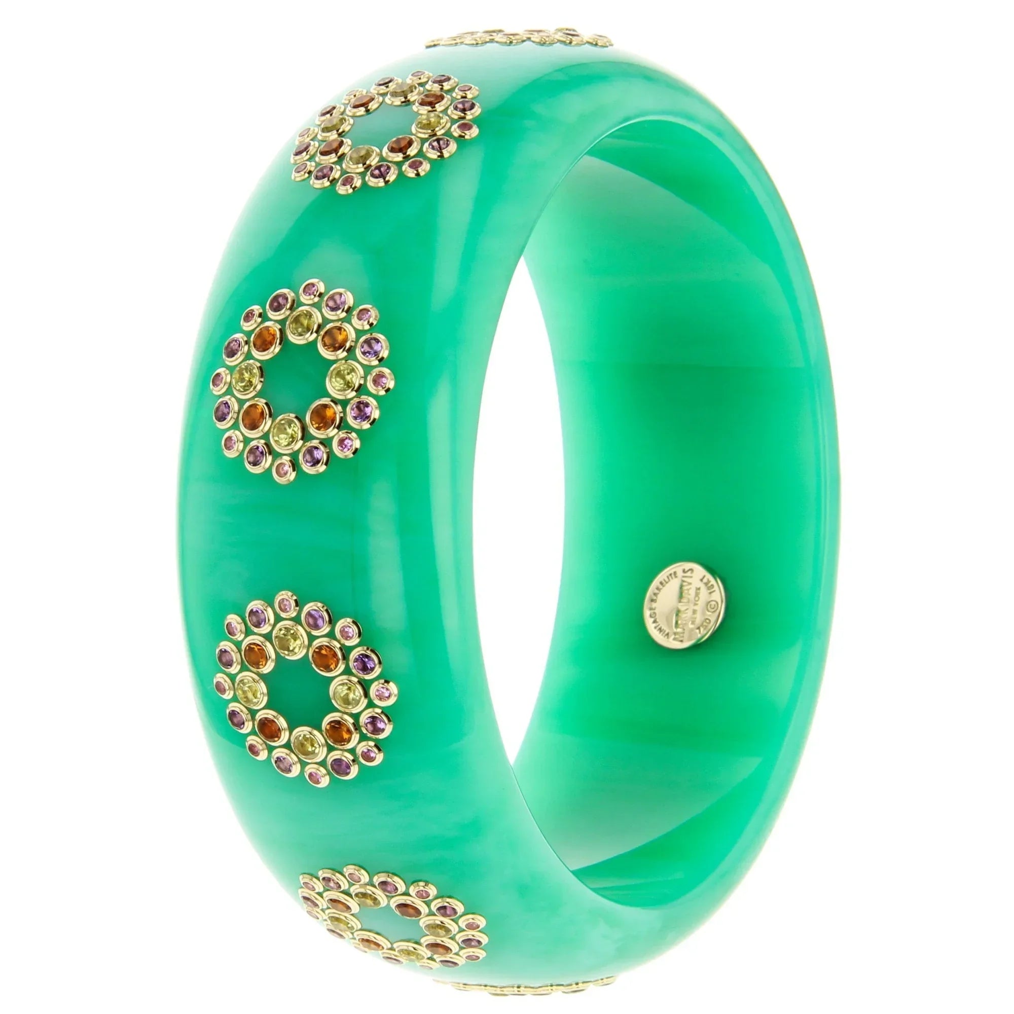 Ayla Bangle | Seafoam green bangle with a variety of stones.