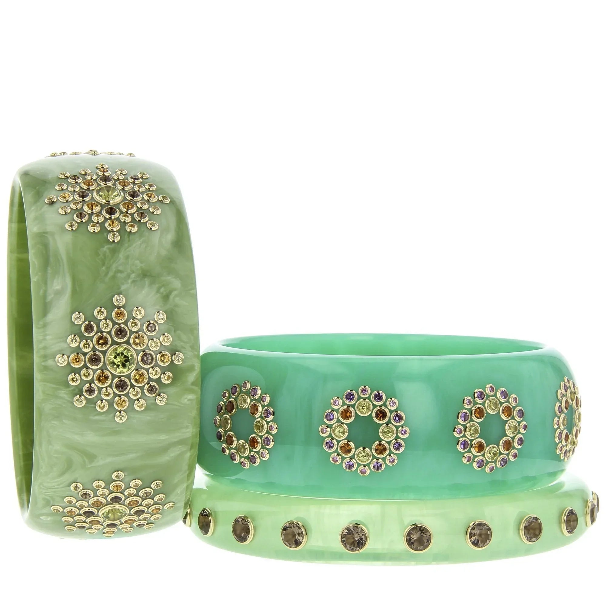 Ayla Bangle | Seafoam green bangle with a variety of stones.