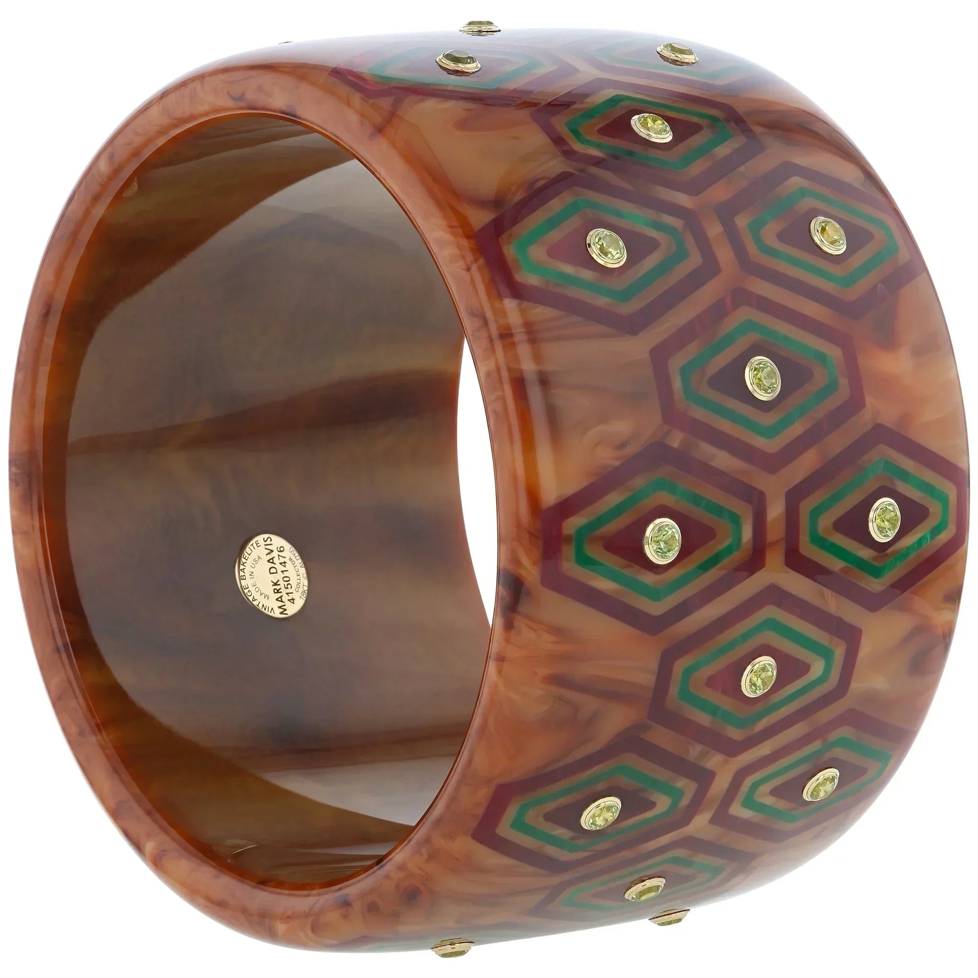 Brady III Bangle | Chic bakelite with inlay and stones.