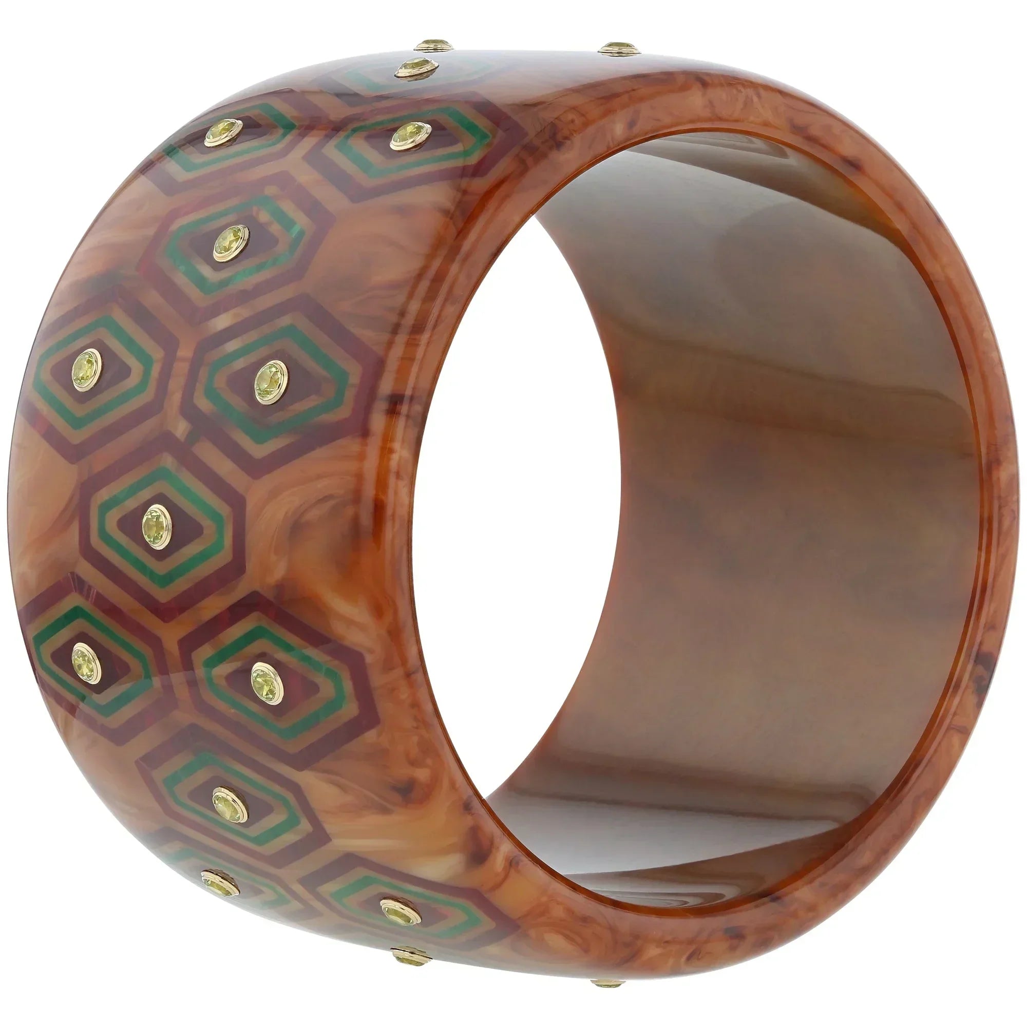 Brady III Bangle | Chic bakelite with inlay and stones.