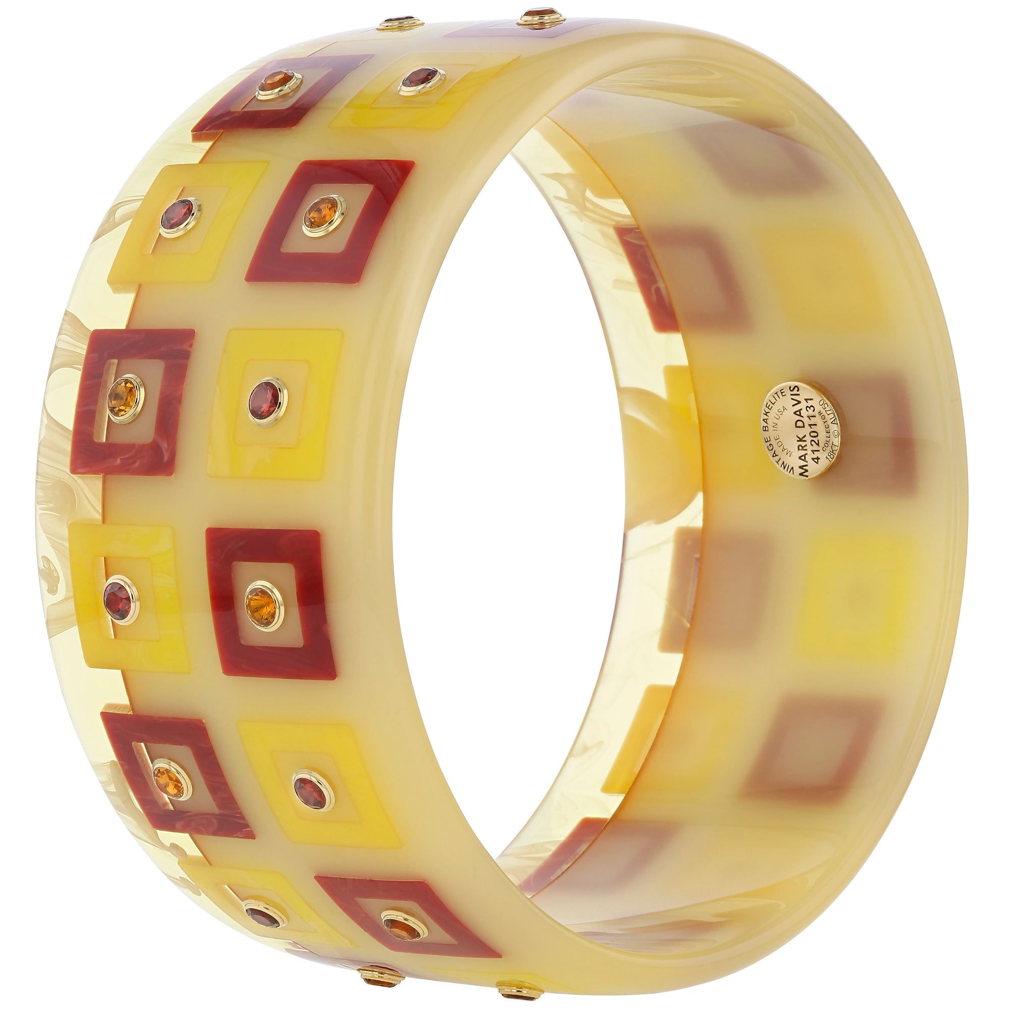 Danielle Ii Bangle | Bakelite With Inlay And Stones.