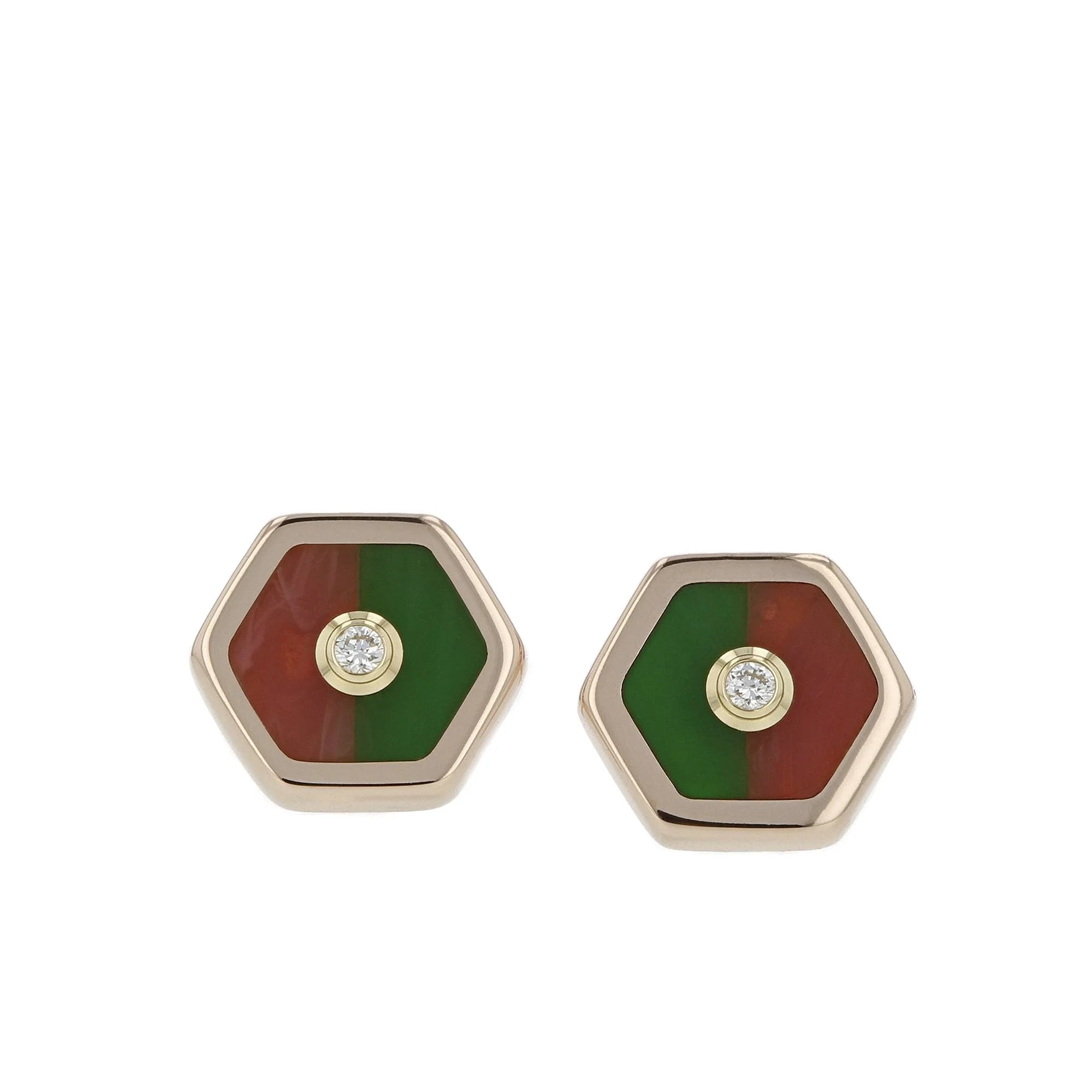 Gigi Earrings | Rose Gold bakelite stud earrings.