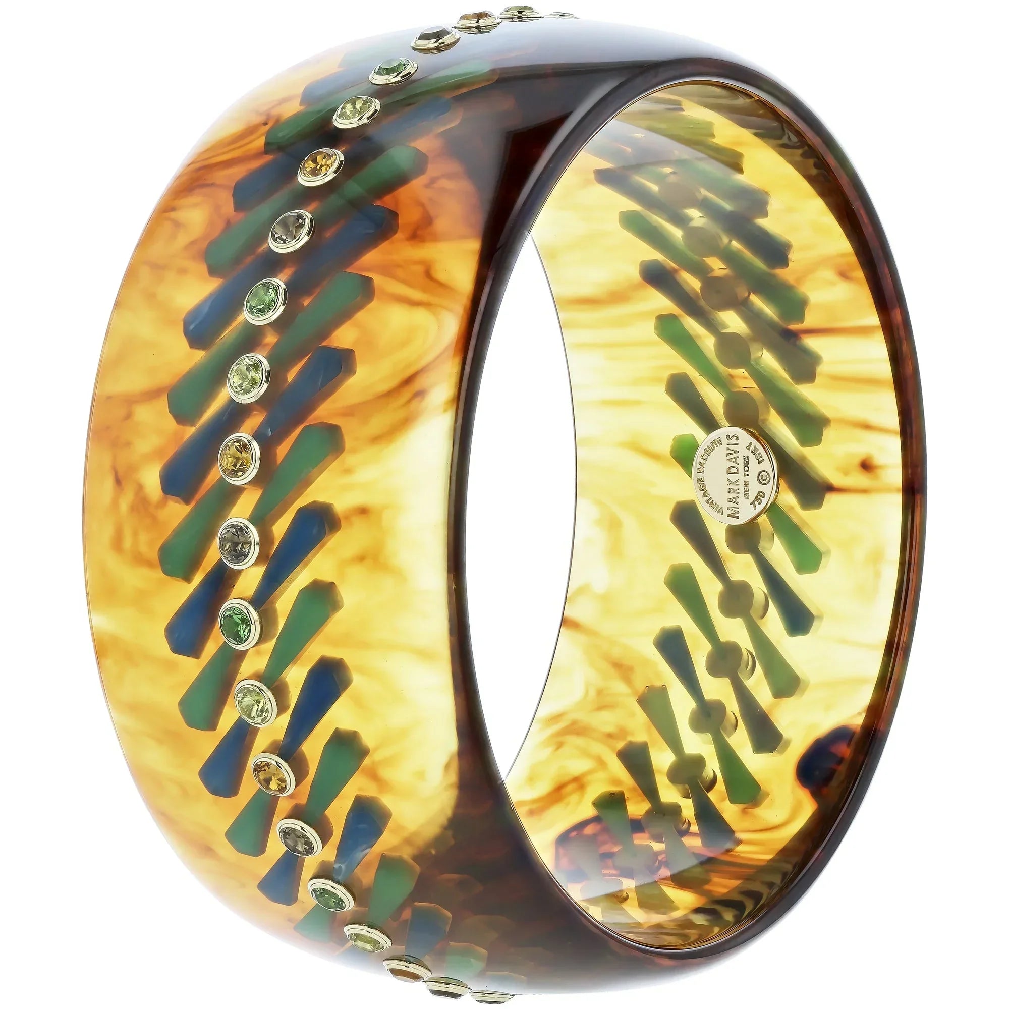 Gracie Bangle | Gorgeous bakelite bangle with inlay and stones.