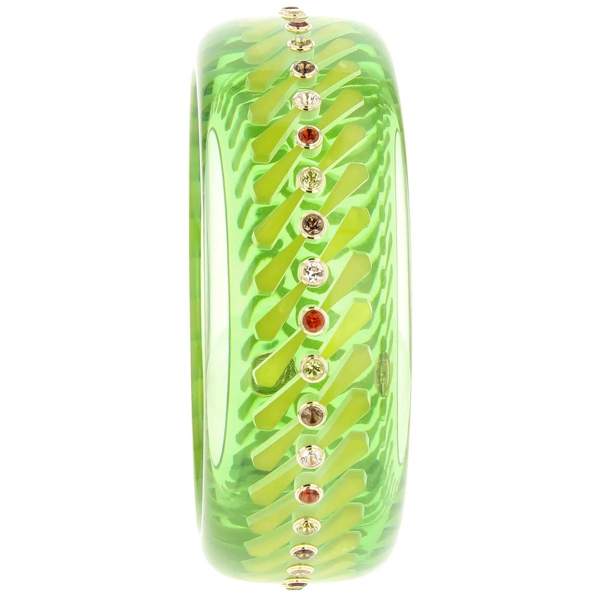 Gracie Bangle | Joyful bakelite bangle with inlay and stones.