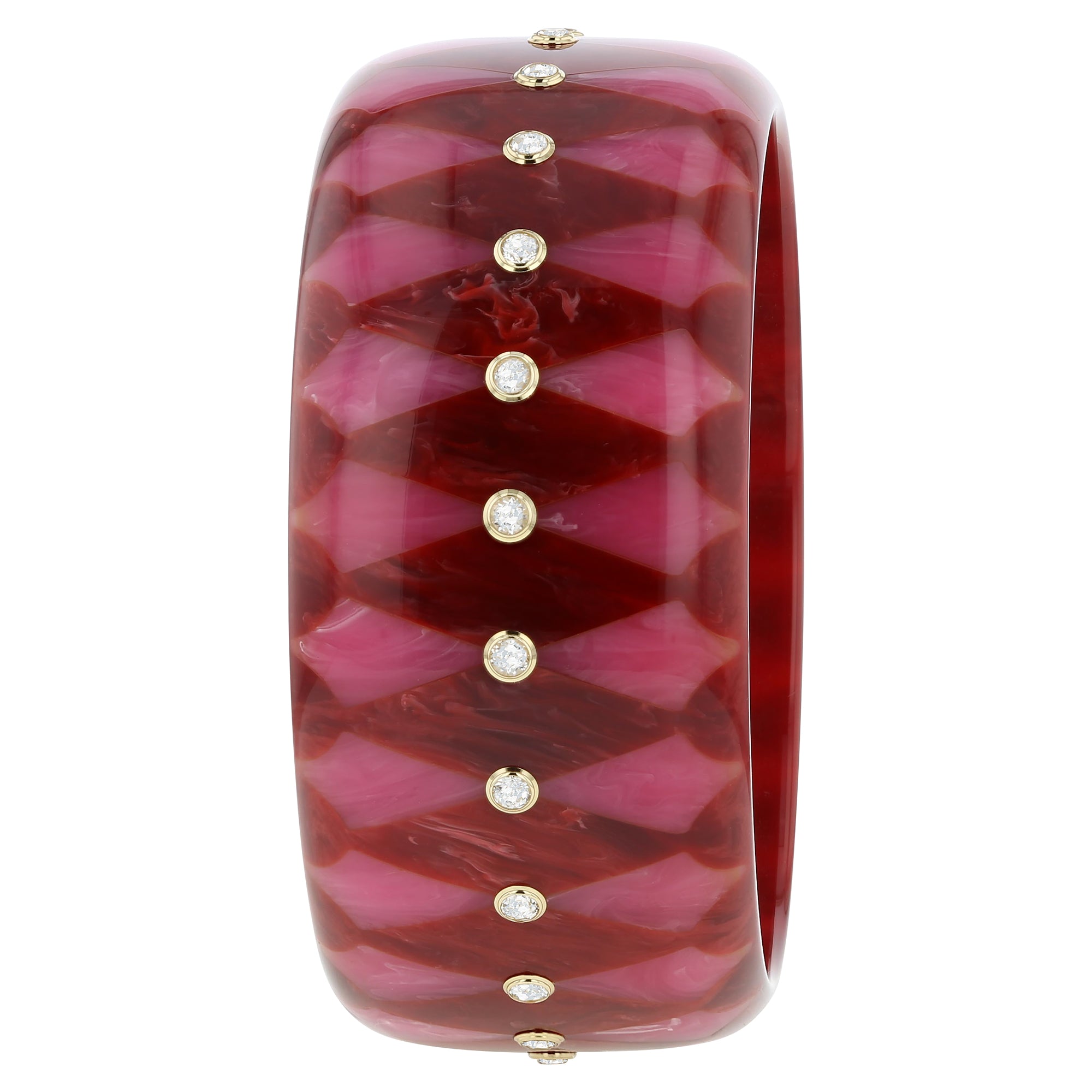 Harriet Bangle | Bakelite With Inlay And Stones.