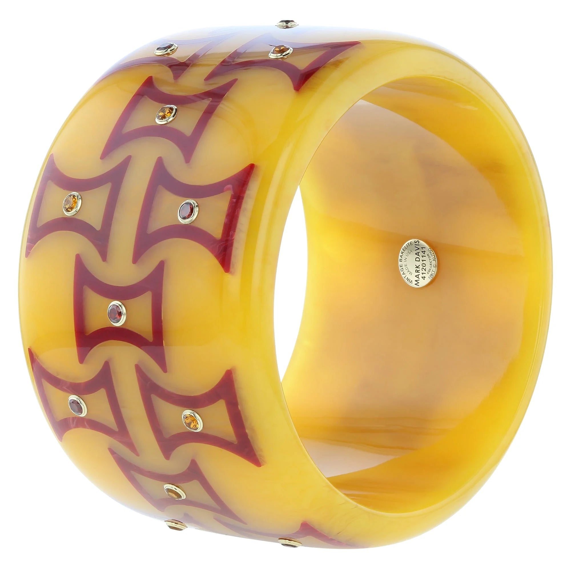 Kara III Bangle | Bakelite With Inlay And Stones.