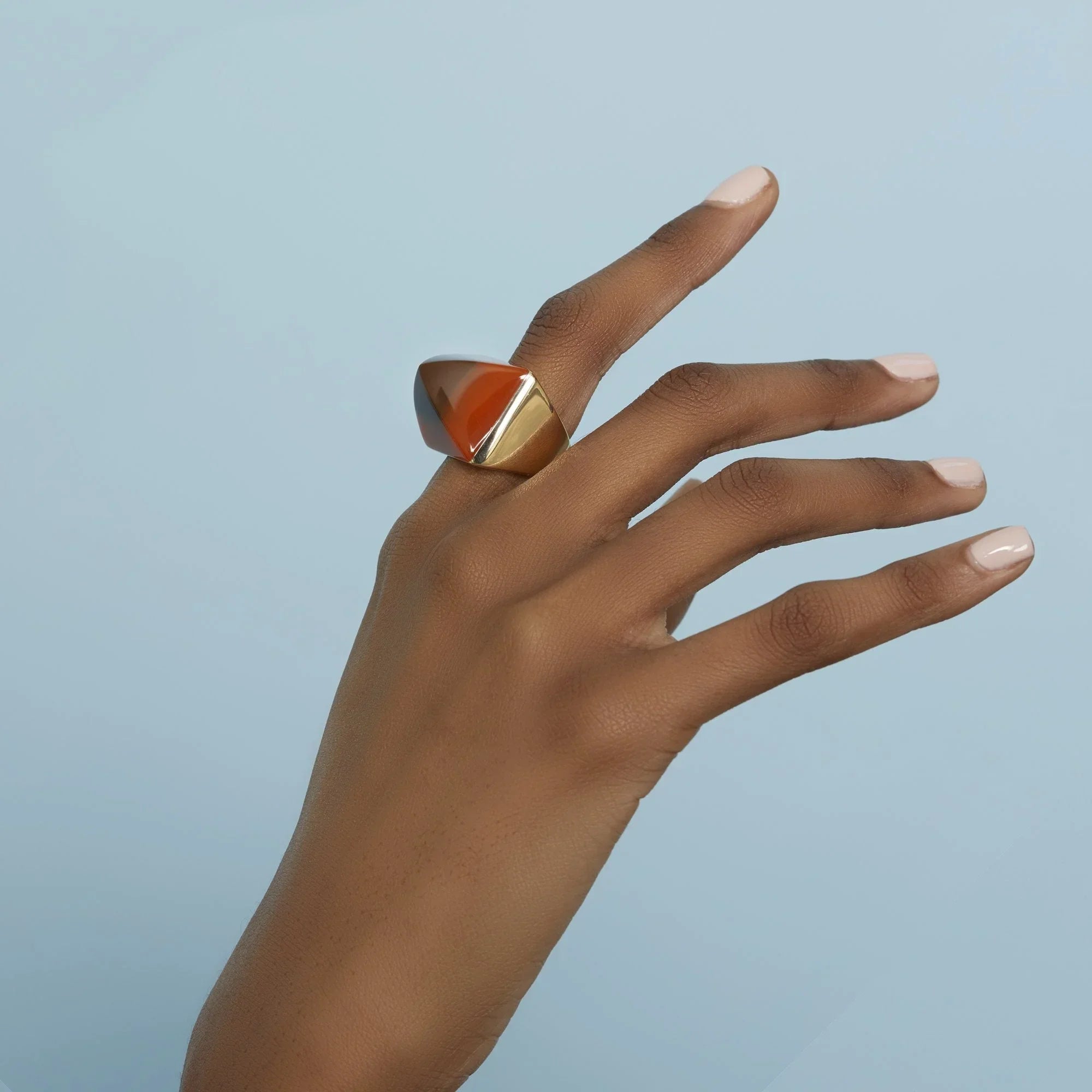 Kendall Ring | Pyramid bakelite ring with a gold band.