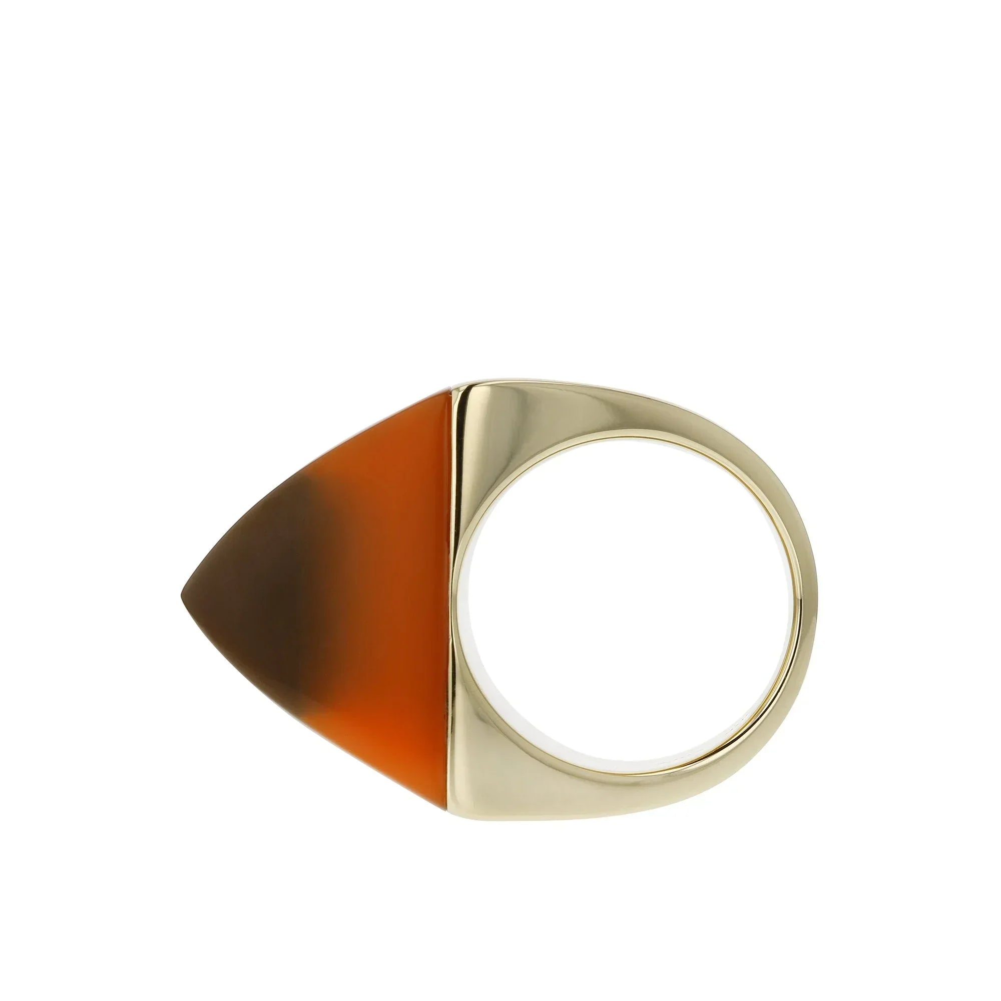 Kendall Ring | Pyramid bakelite ring with a gold band.