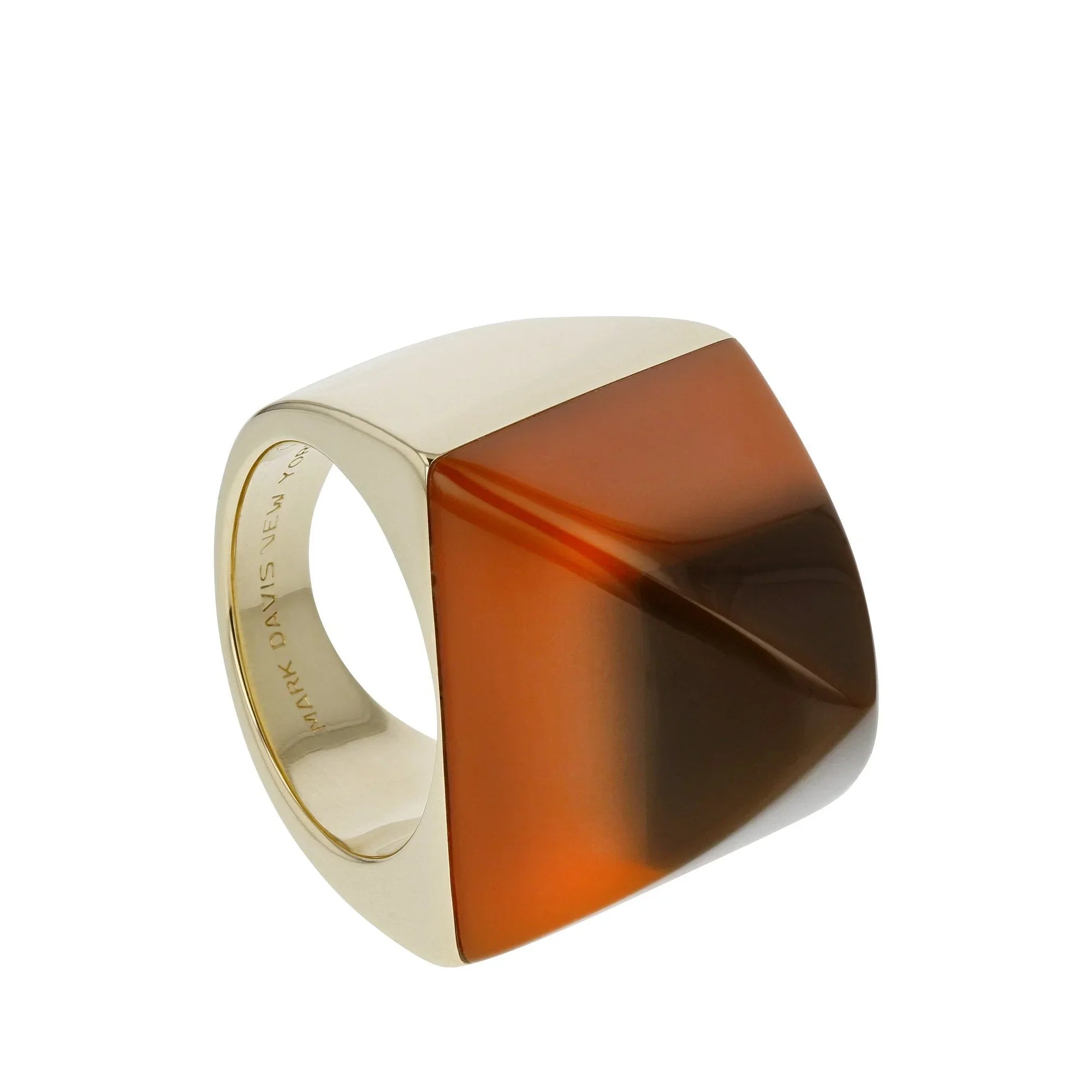 Kendall Ring | Pyramid bakelite ring with a gold band.