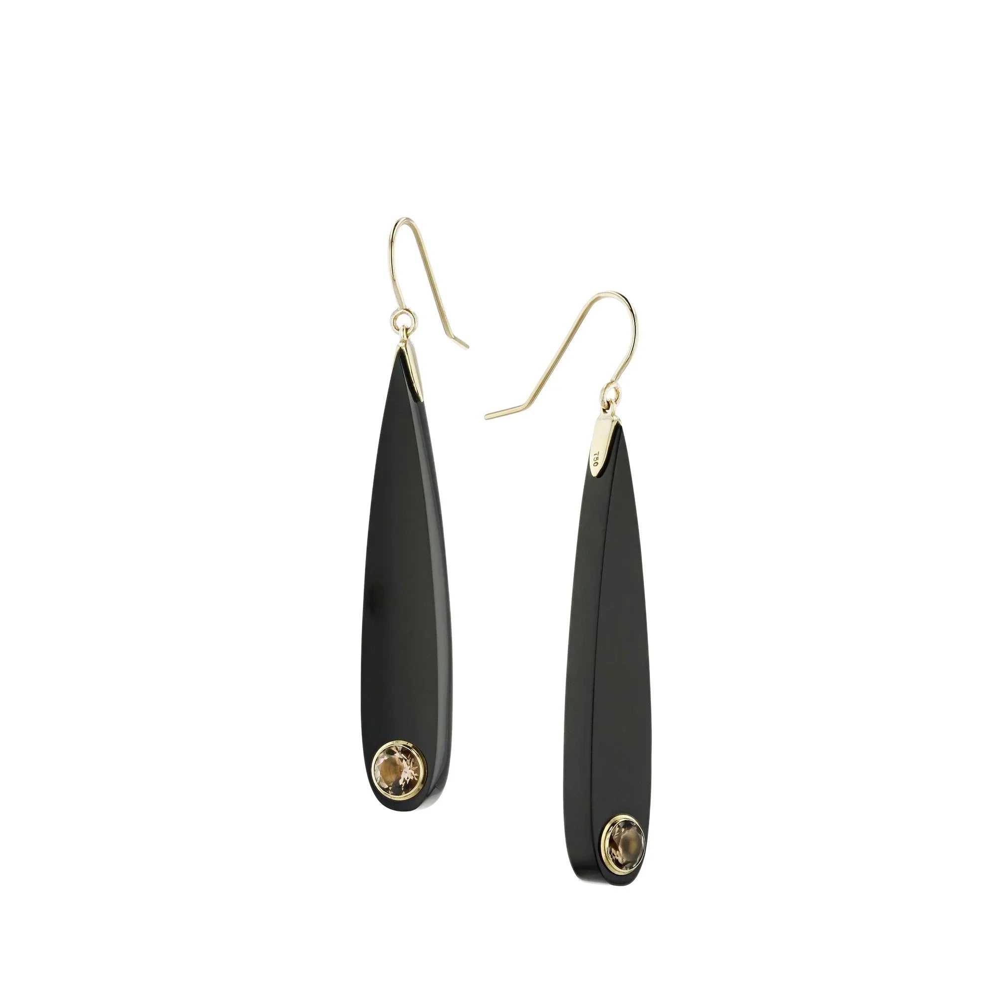 Lola Earrings | Bakelite domino drop earrings with stones