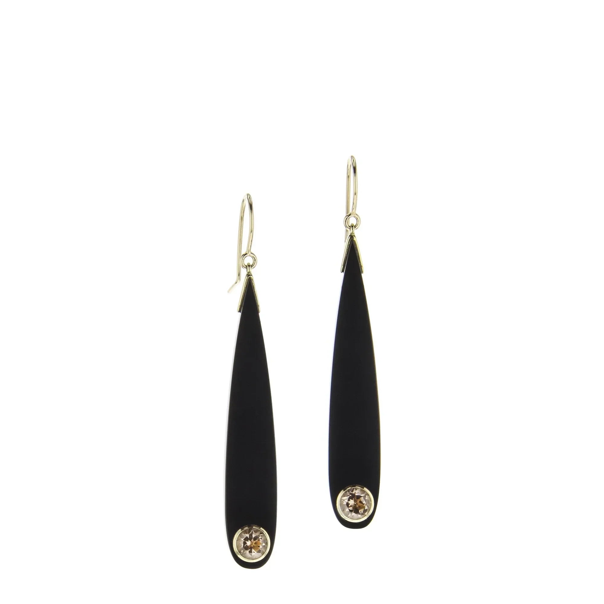 Lola Earrings | Bakelite domino drop earrings with stones