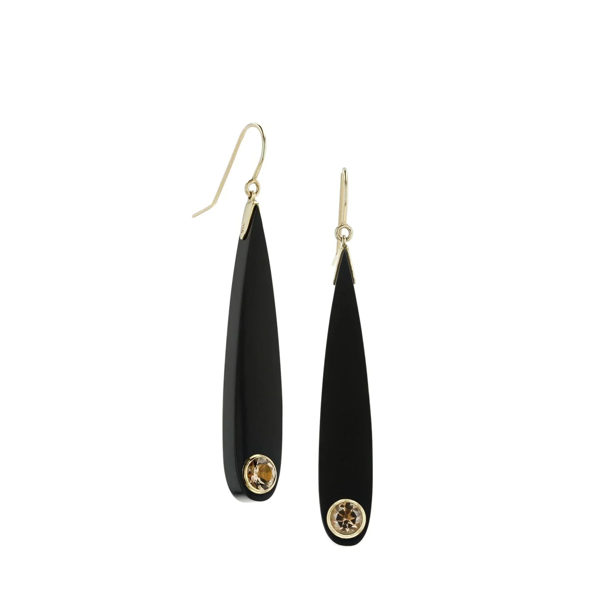 Lola Earrings | Bakelite domino drop earrings with stones