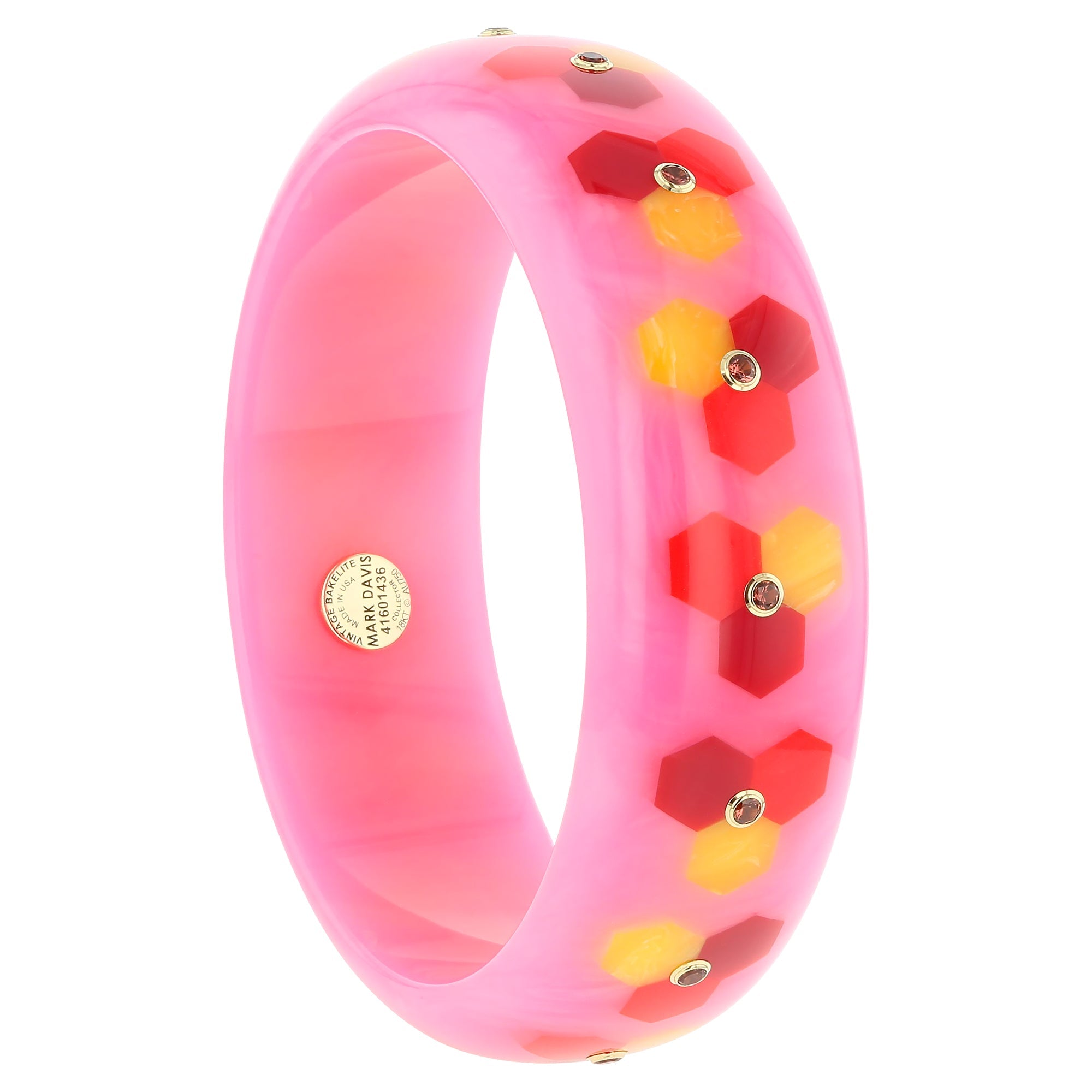 Margaret Bangle | Bakelite with Inlay and Stones.