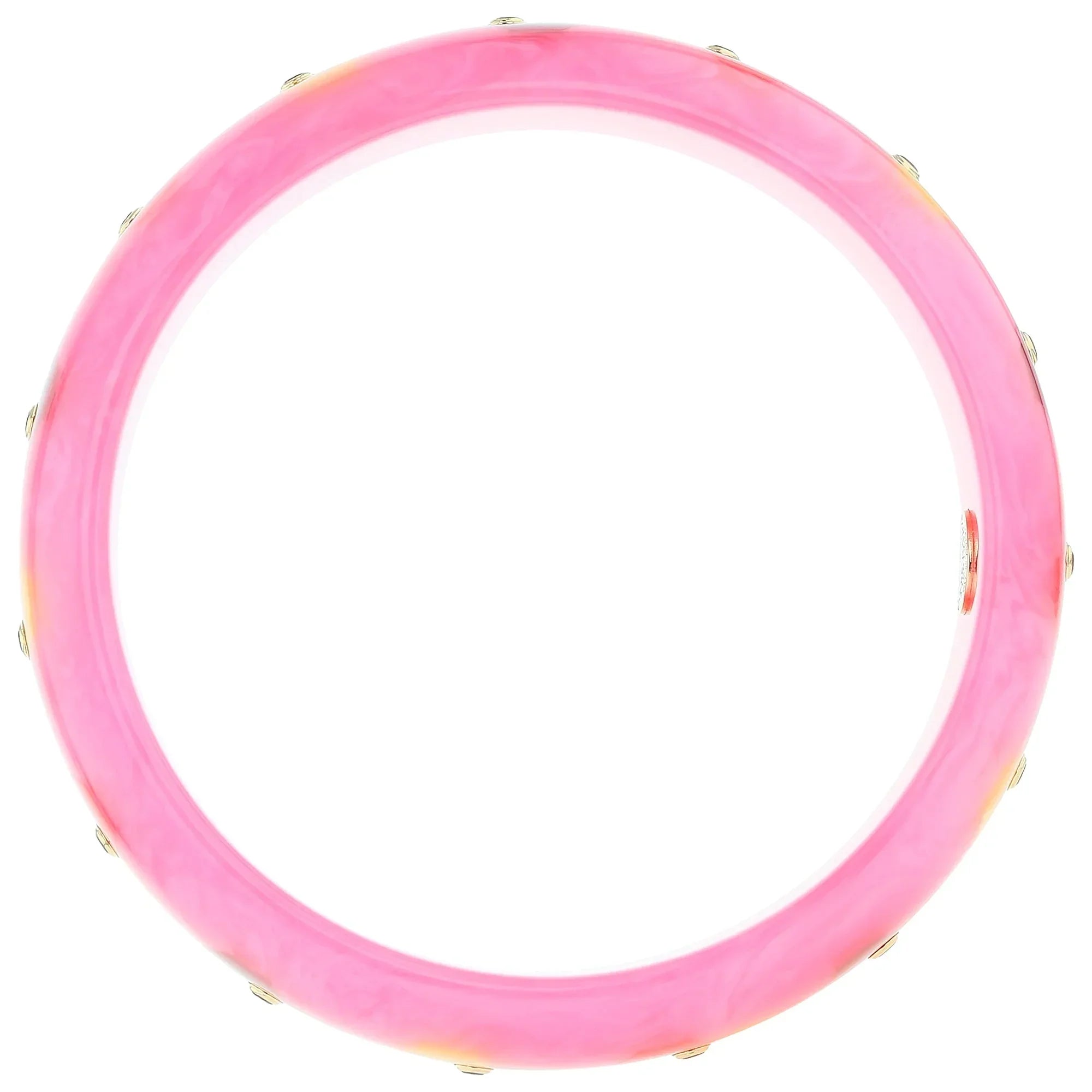 Margaret Bangle | Pretty pink bakelite with inlay and stones.