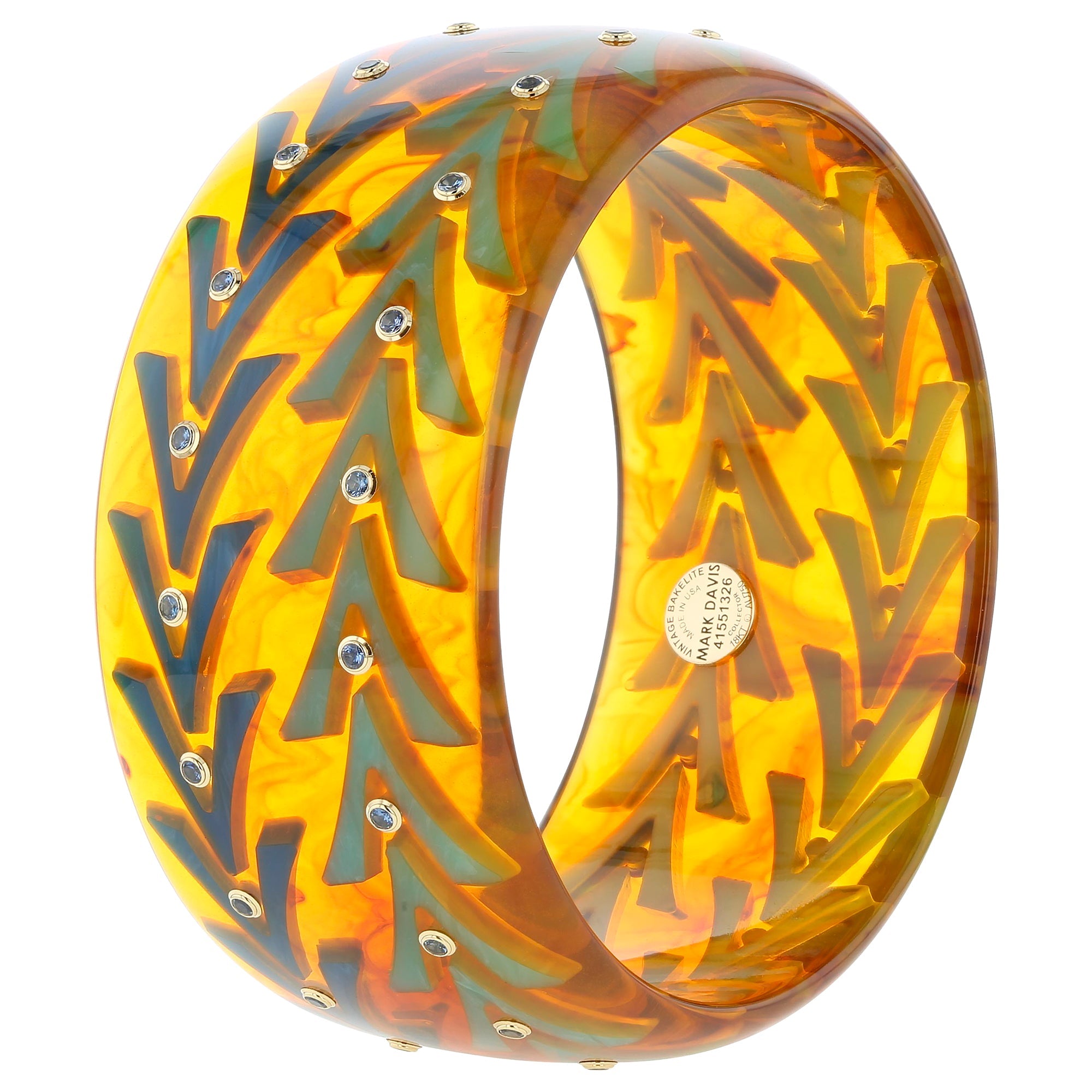 Marlowe Ii Bangle | Bakelite With Inlay And Stones.