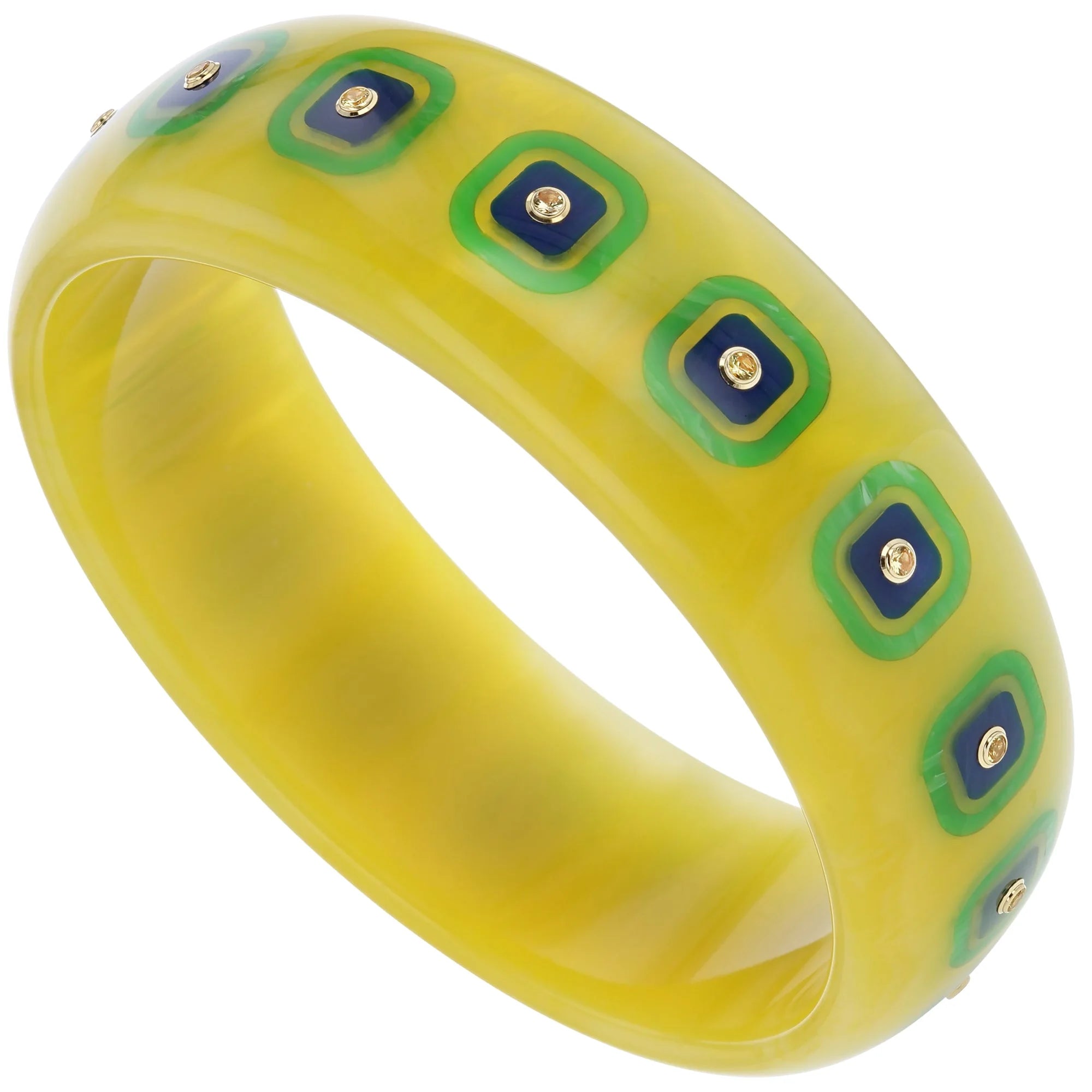 Olivia Bangle | Bakelite With Inlay And Stones.