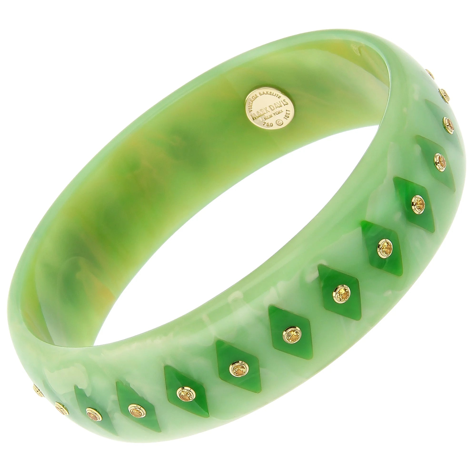 Penelope Bangle | Bakelite With Inlay And Stones.