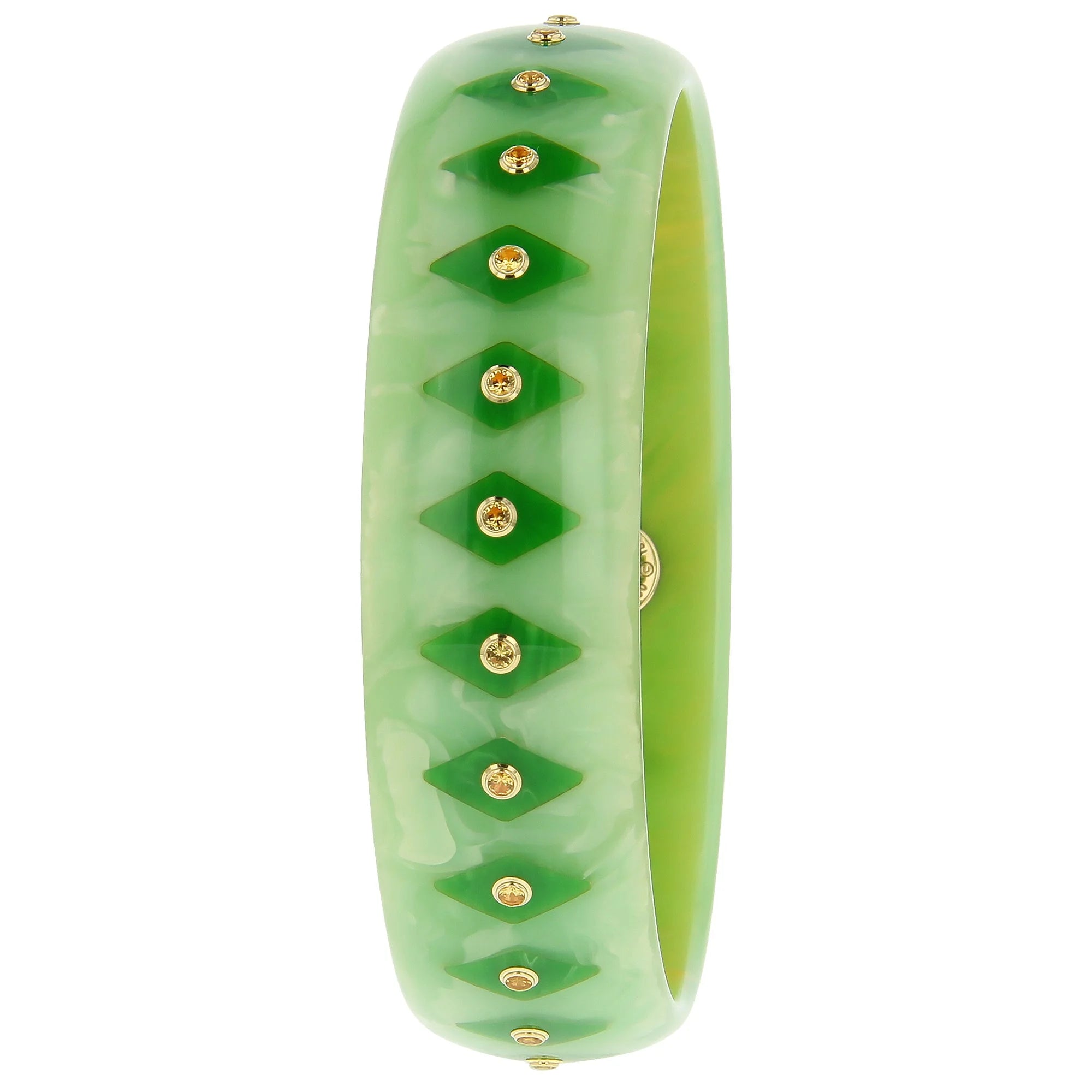 Penelope Bangle | Bakelite With Inlay And Stones.