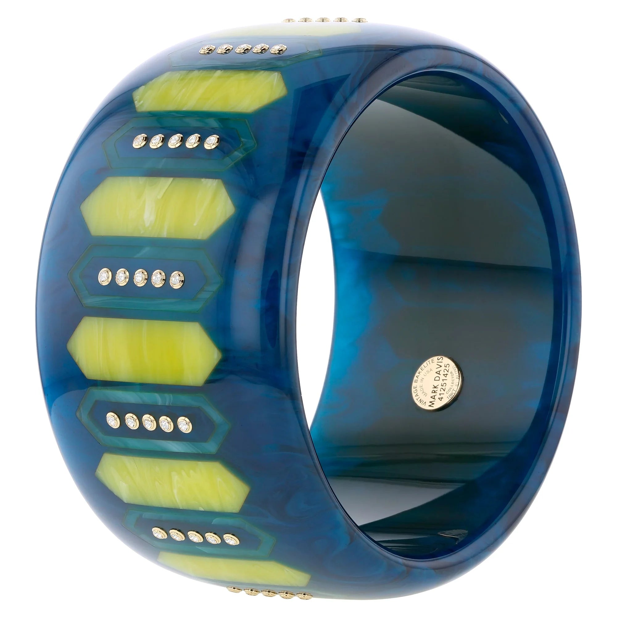 Sabrina Bangle | Bakelite With Inlay And Stones.