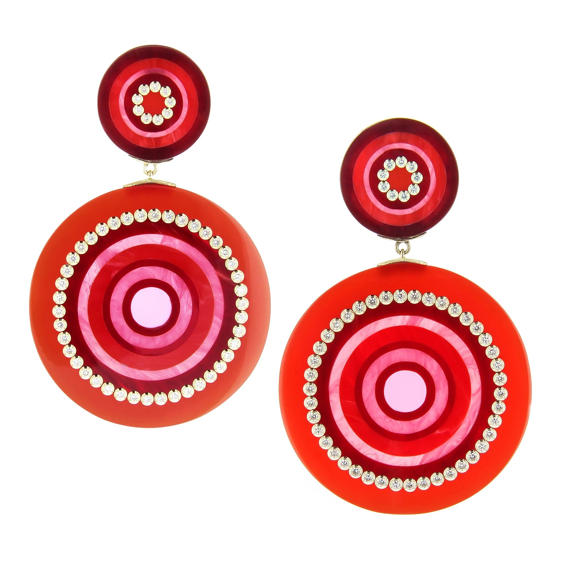 Selima Ear Clips | Mesmerizing bakelite clip earrings with stones.