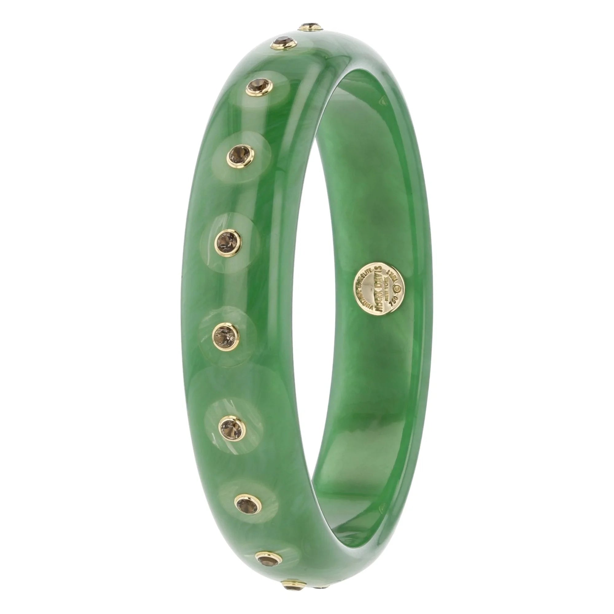 Sophia Bangle | Understated bakelite bangle with inlay and stones.