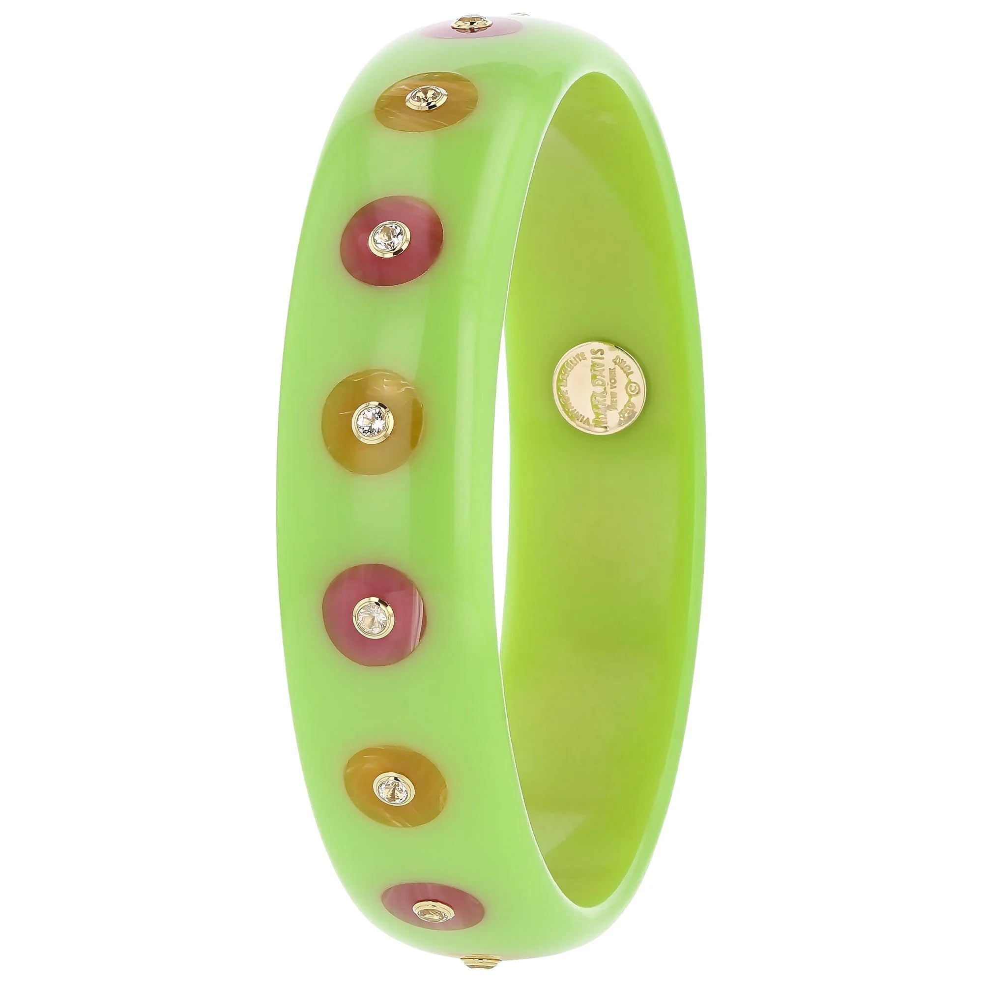 Sophia Bangle | Expressive bakelite bangle with inlay and stones.