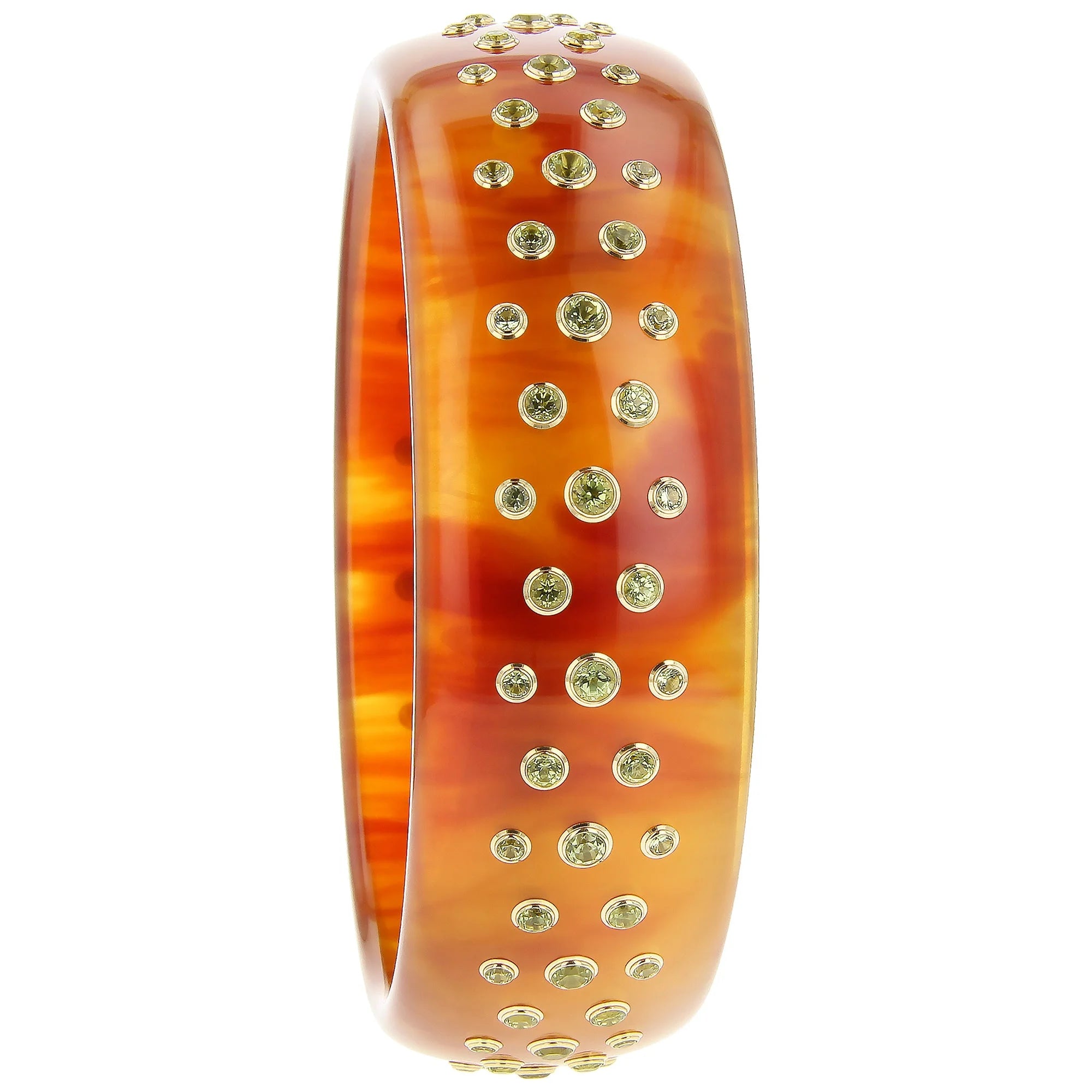 Tess Bangle | Bakelite With Inlay And Stones.