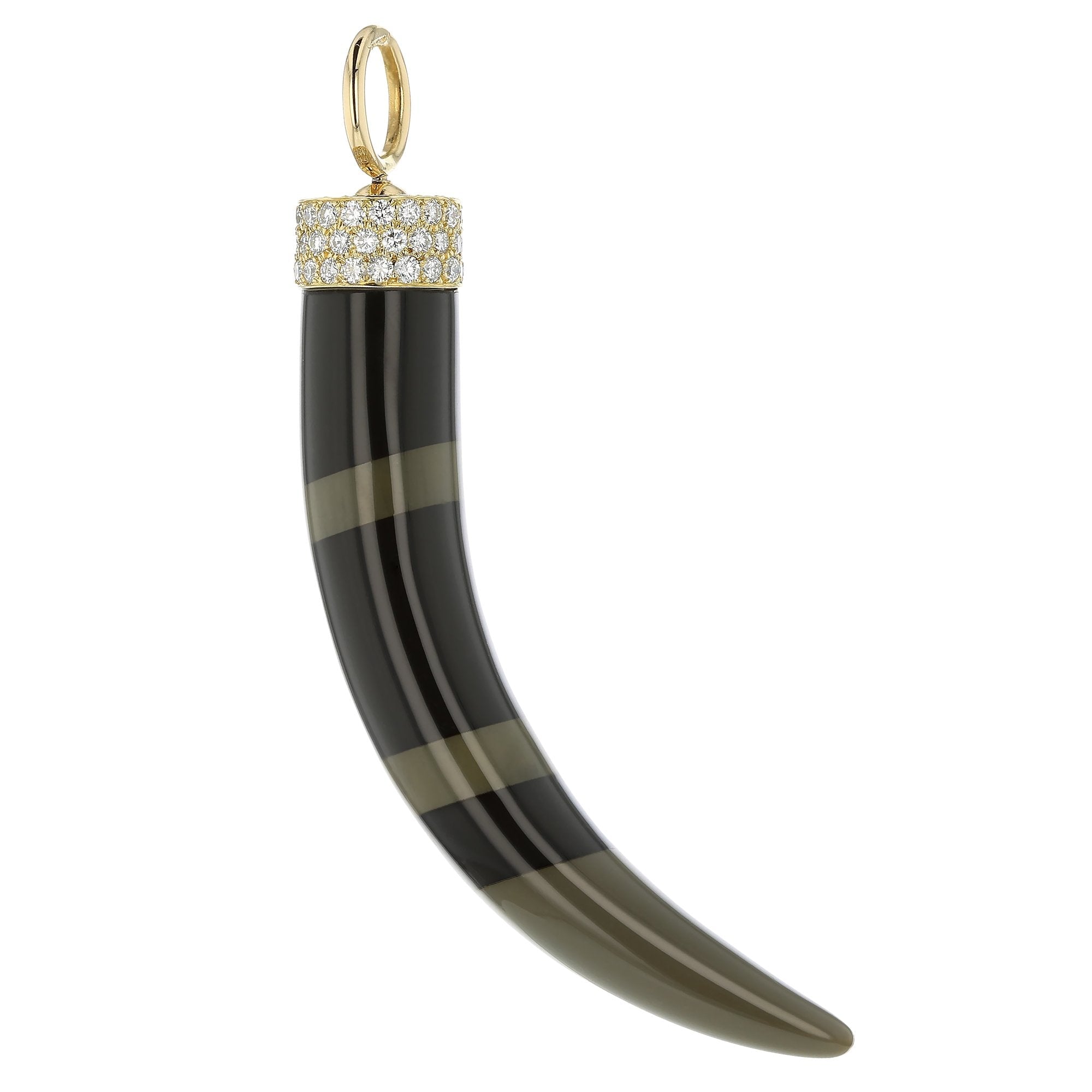 Vreeland Pendant | Tusk shape pendant with stones.